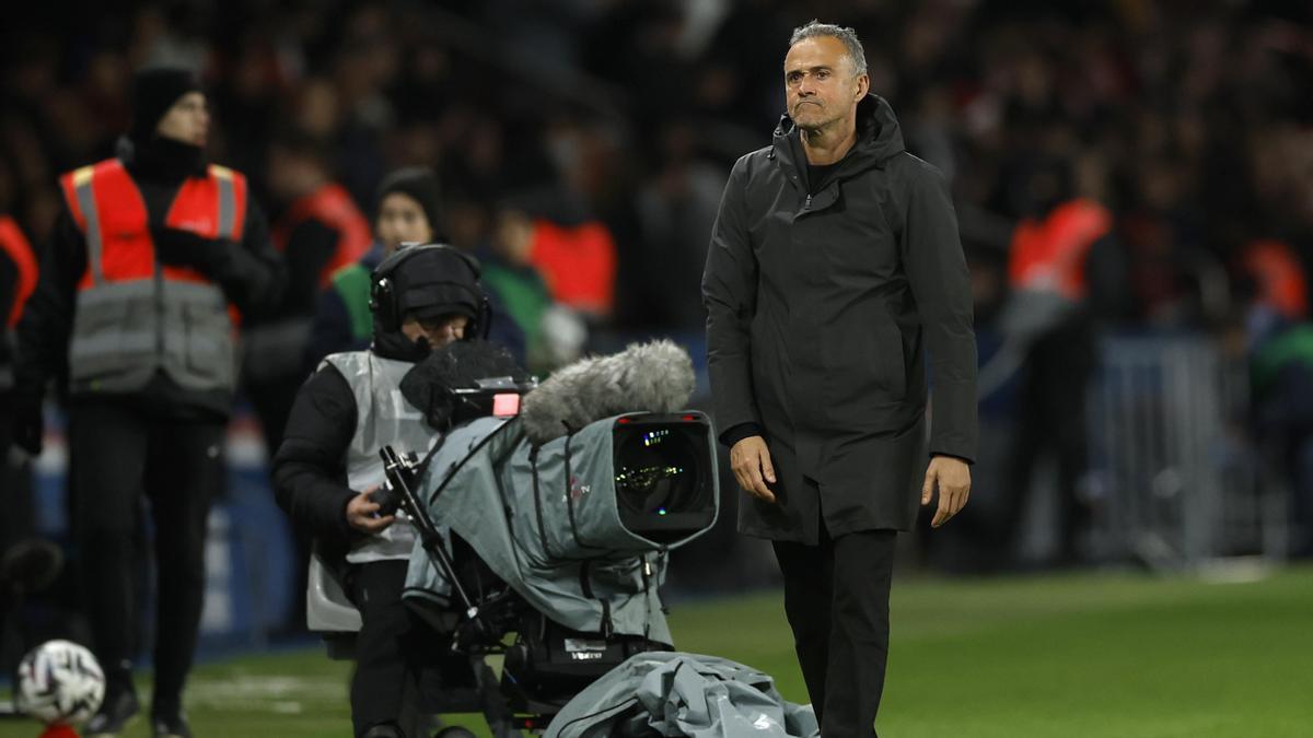 Luis Enrique Martínez, en el partido entre el PSG y el Rennes