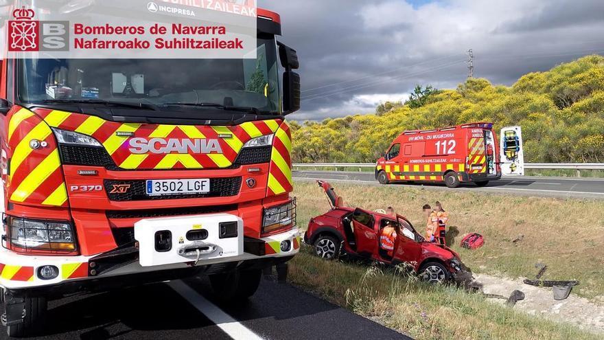 Dos personas heridas en una colisión por alcance en Tiebas-Muruarte de Reta