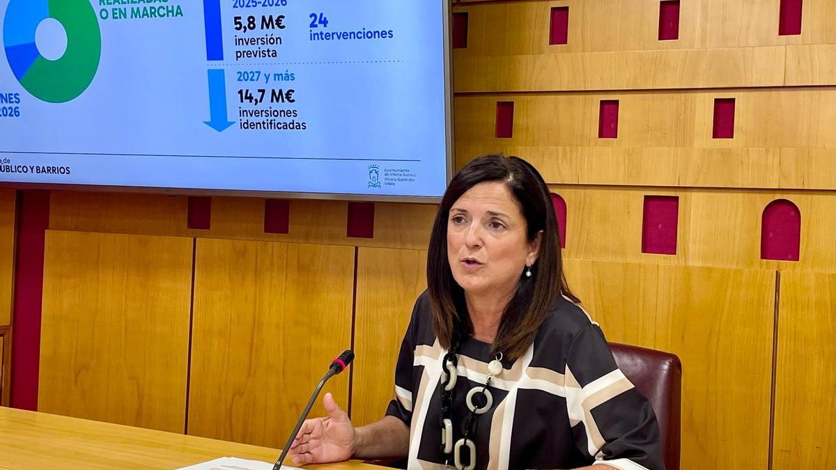 Beatriz Artolazabal, concejala de Espacio Público y Barrios de Vitoria, hace balance del Plan de barrios.