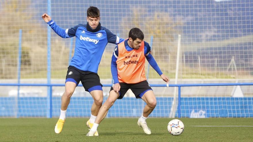 Martin y Manu durante un entrenamiento en Ibaia