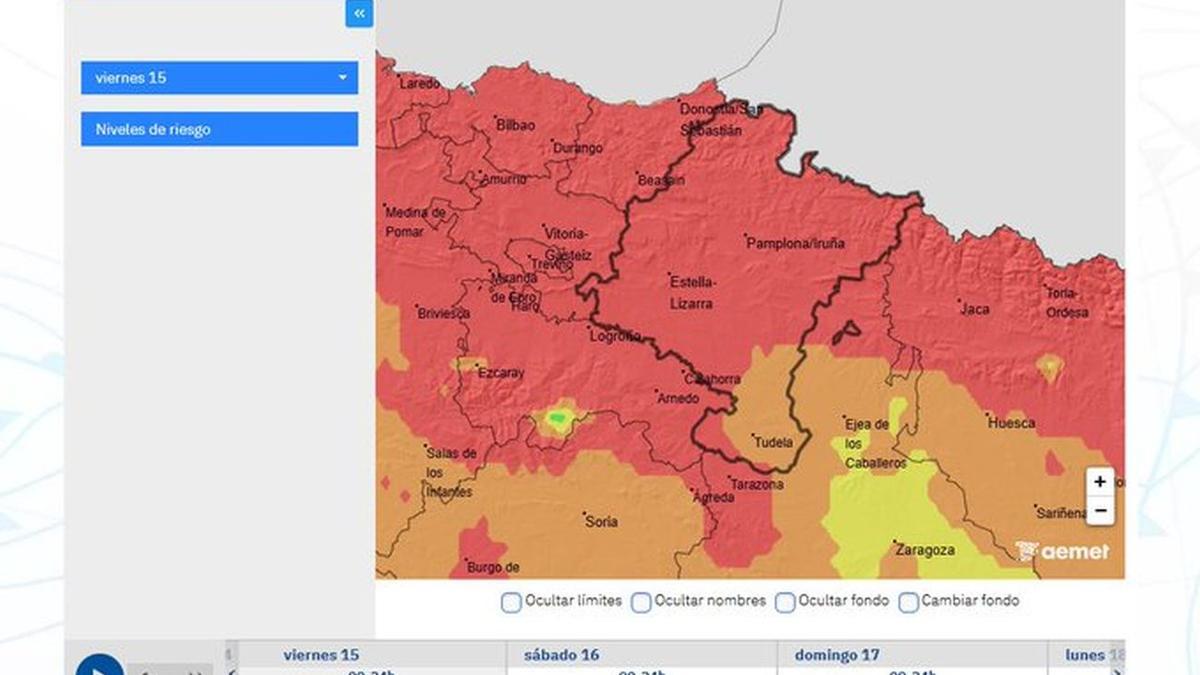 Mapa de probabilidad de incendios.