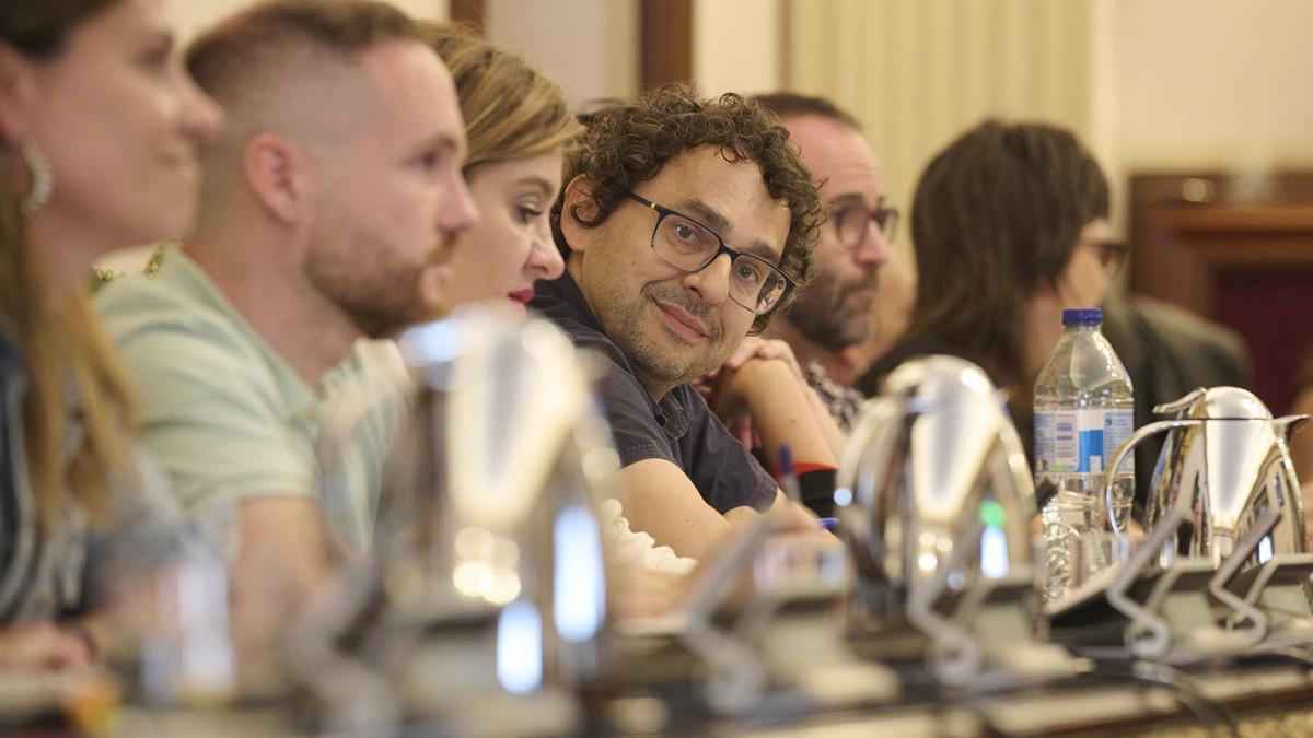 Txema Mauleón, de Contigo, en un Pleno del Ayuntamiento de Pamplona.
