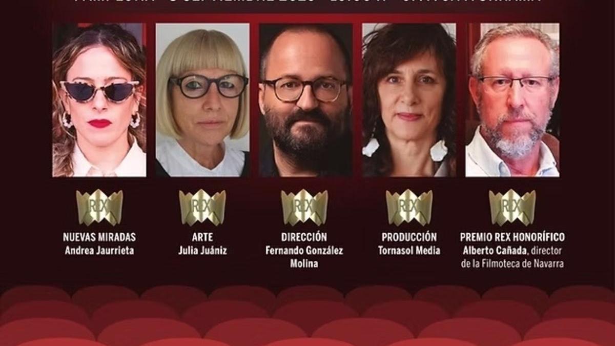 Cartel con las personas premiadas en estos primeros Premios Rex.