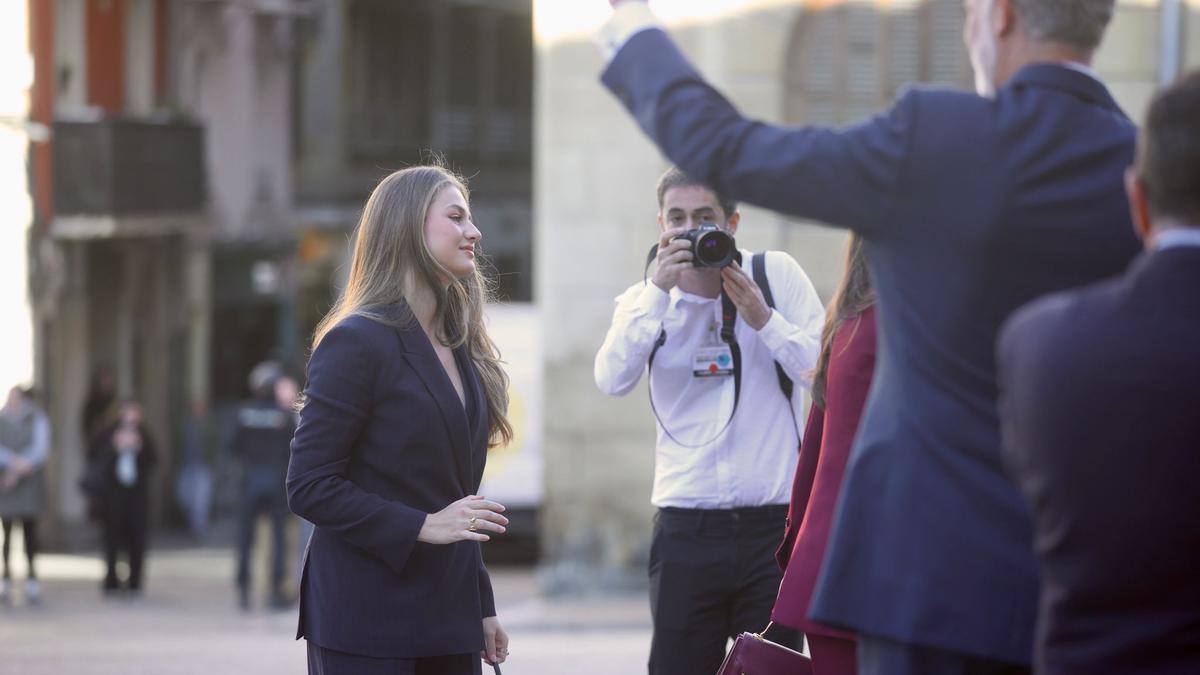 Leonor, nada más llegar al Palacio de Navarra.