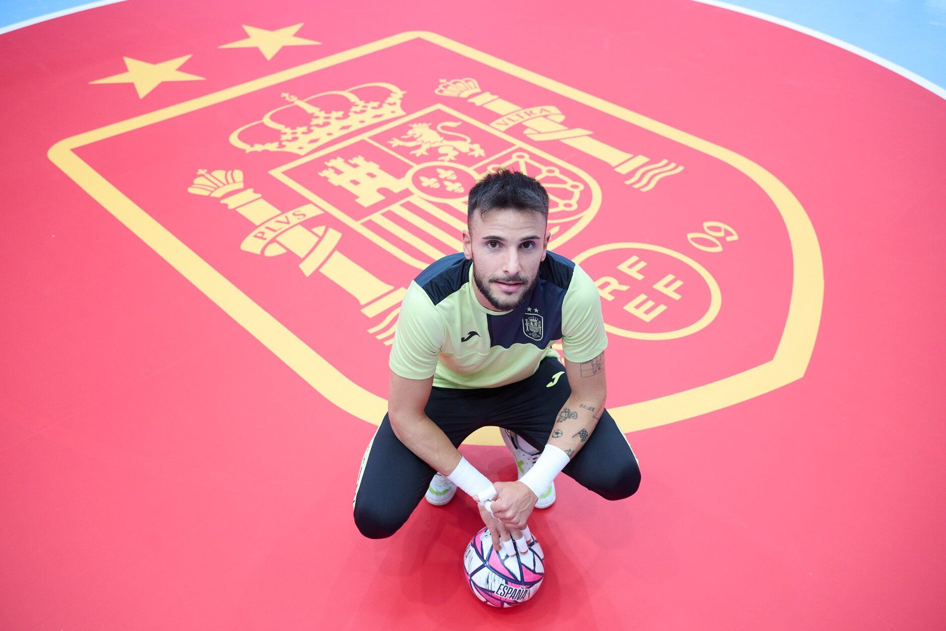 Fotos del entrenamiento de la selección española de fútbol sala en el pabellón Anaitasuna