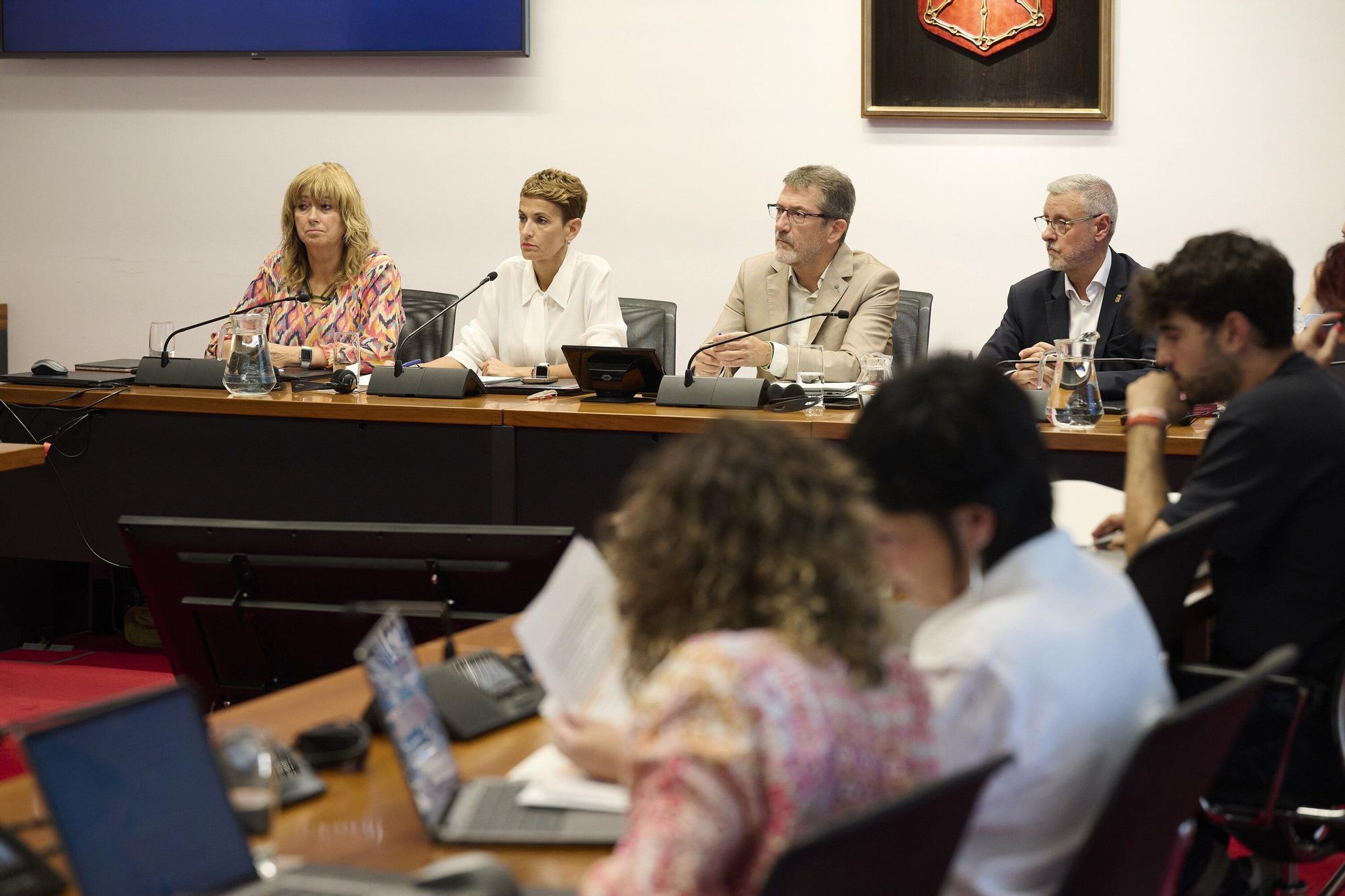 Chivite, en la Comisión de Régimen Foral del Parlamento de Navarra