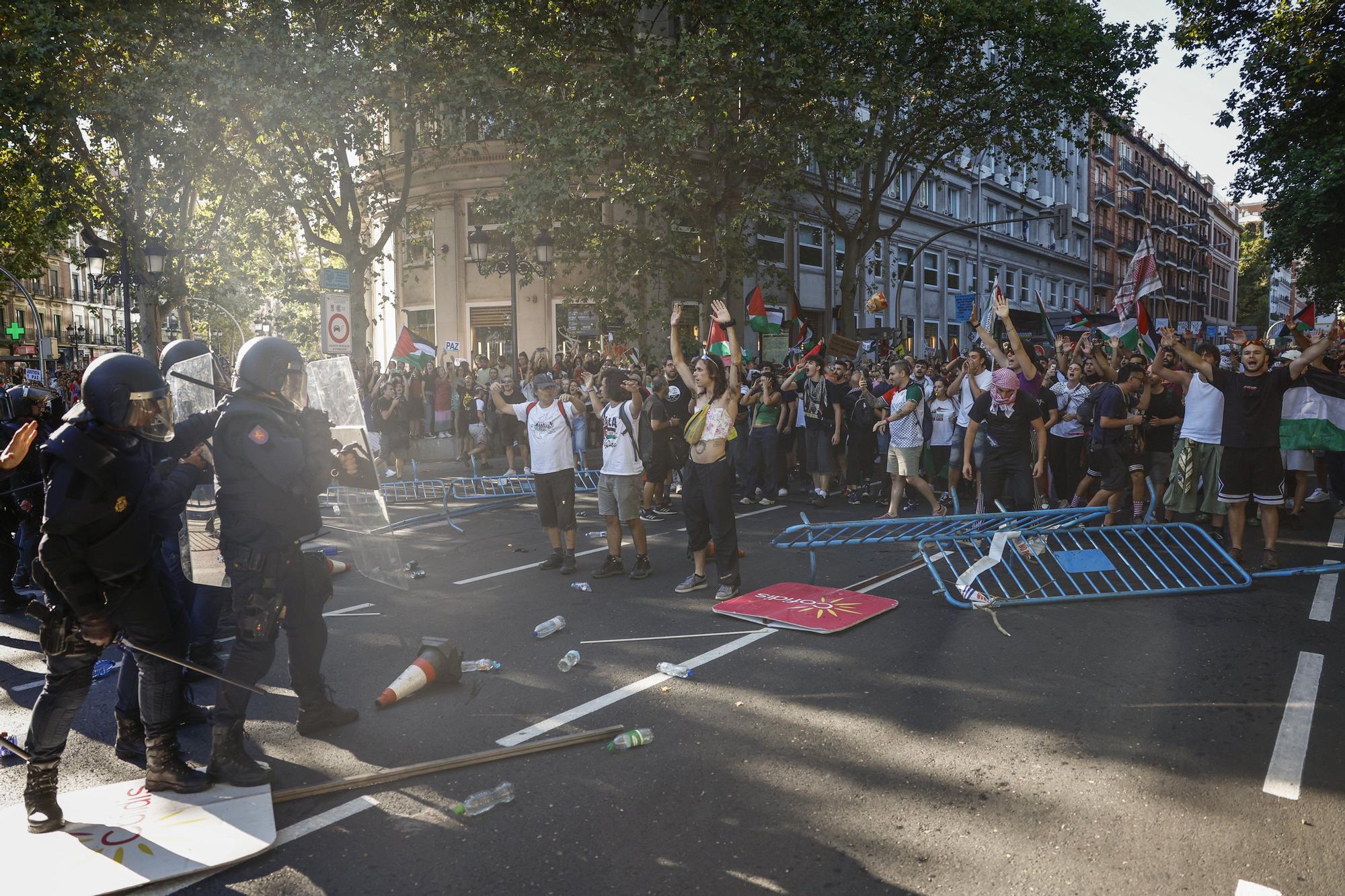 Cargas policiales en Madrid contra los manifestantes propalestina