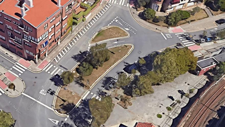 En marcha la rotonda de la avenida Neguri de Getxo