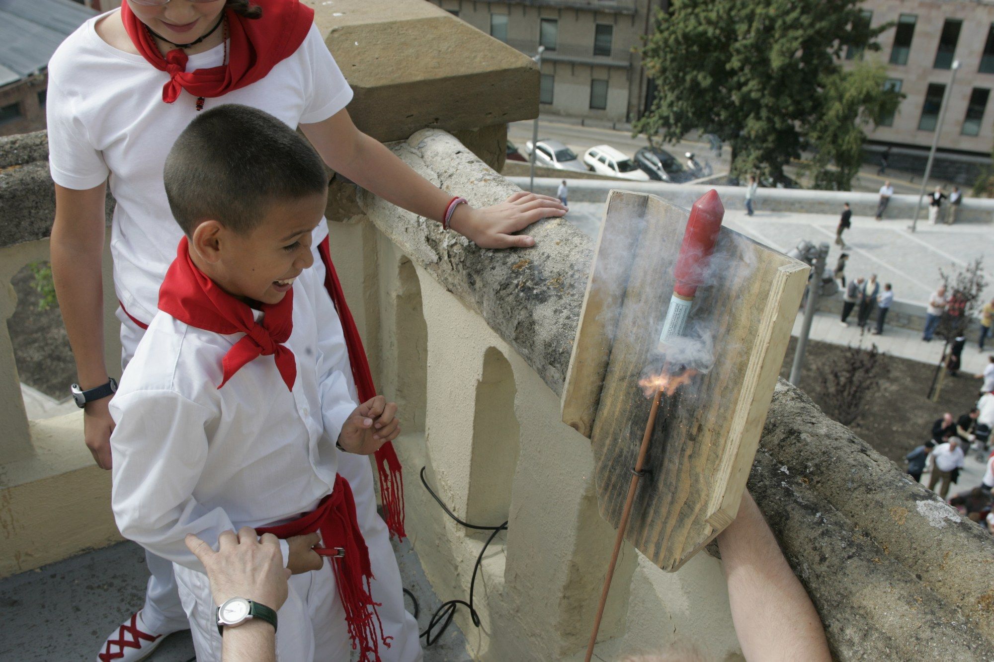Protagonistas del cohete de San Fermín Txikito a lo largo de los años