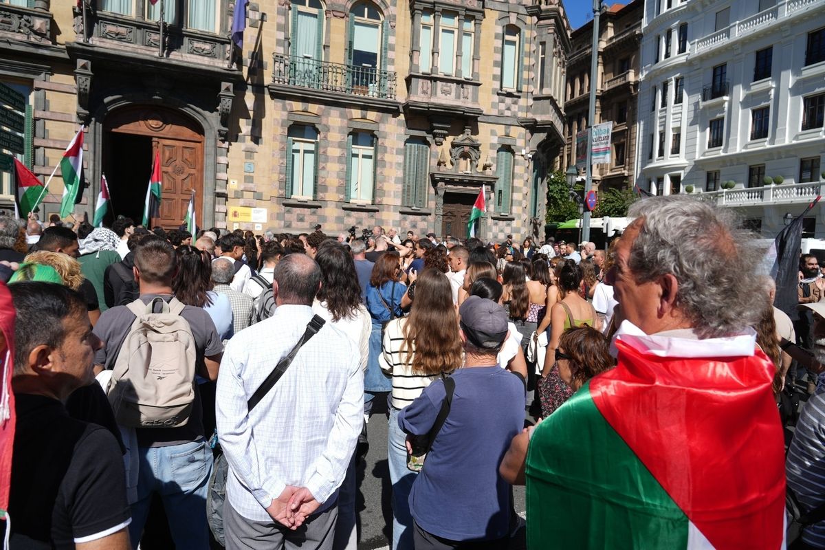 Manifestación en Bilbao en apoyo al pueblo palestino y a la flotilla