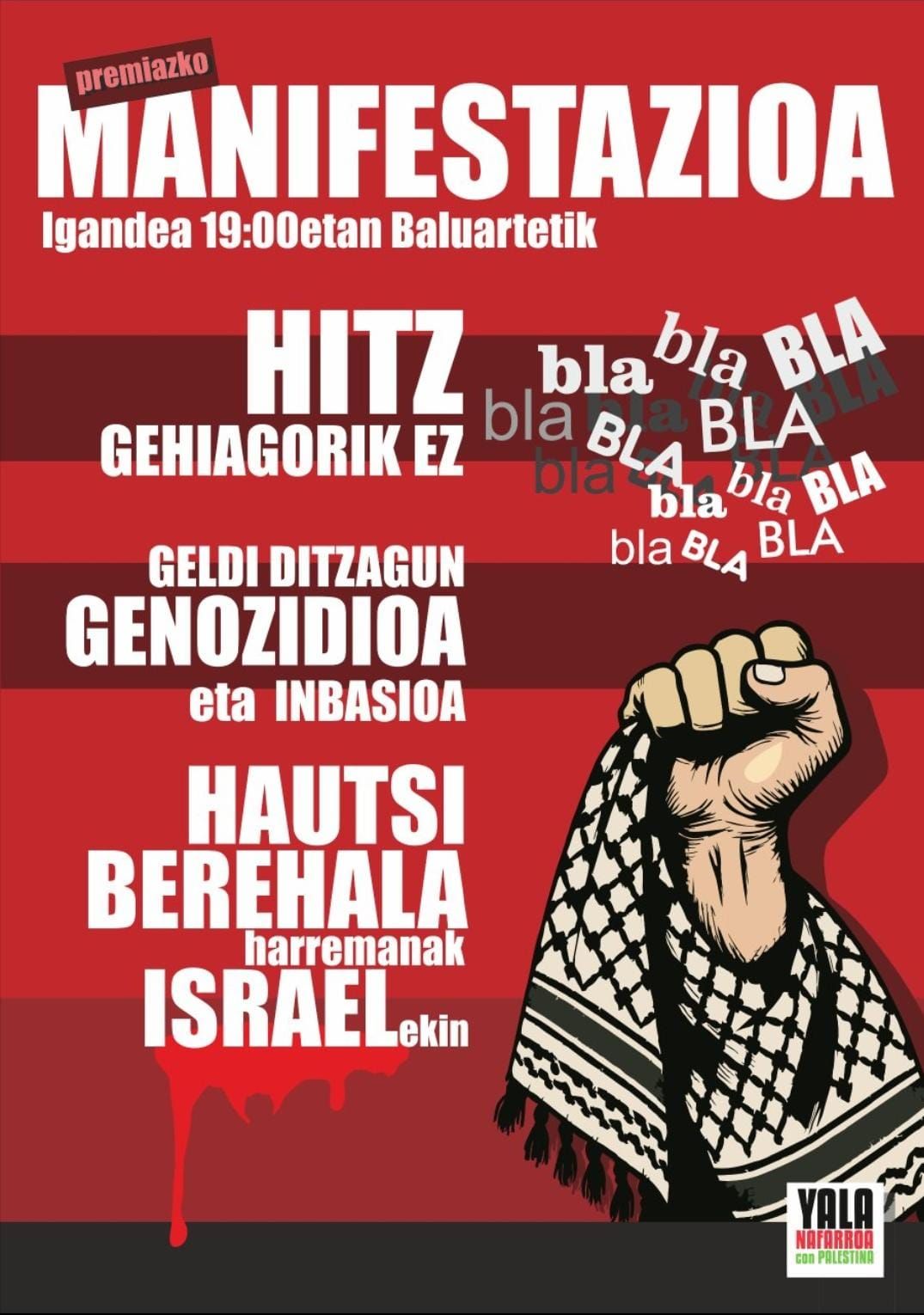 Cartel de la marcha convocada por Yala Nafarroa.