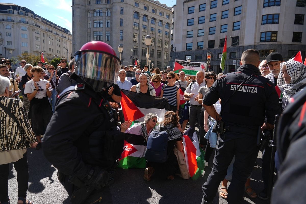 Manifestación en Bilbao en apoyo al pueblo palestino y a la flotilla