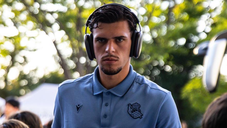 Javi Lopez, durante la gira de la Real en Japón.