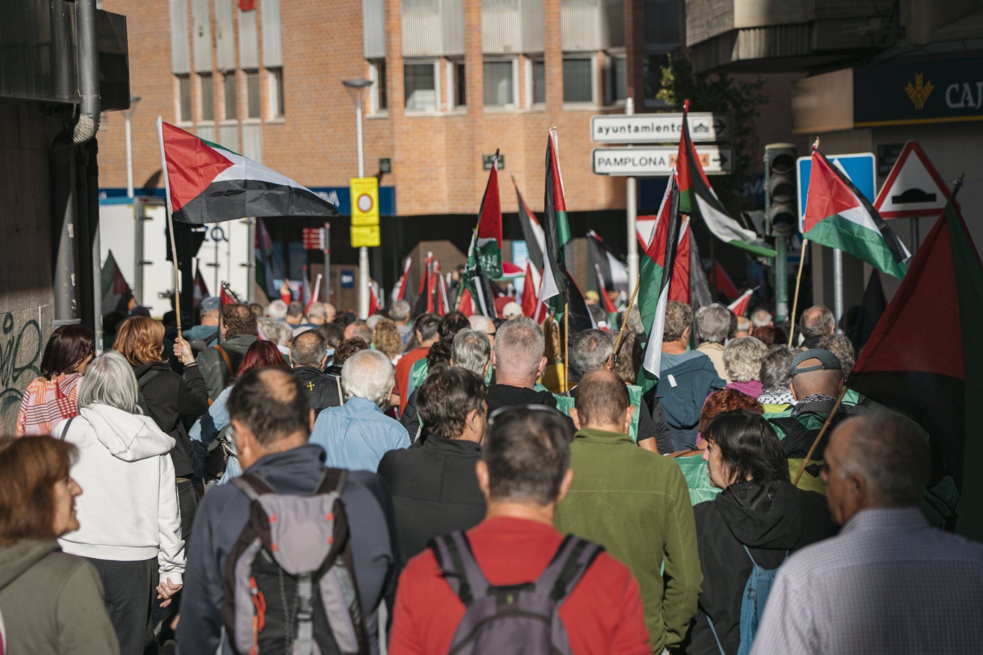 Fotos de la marcha pro Palestina 'Ibaitik Itsasora' en Tudela