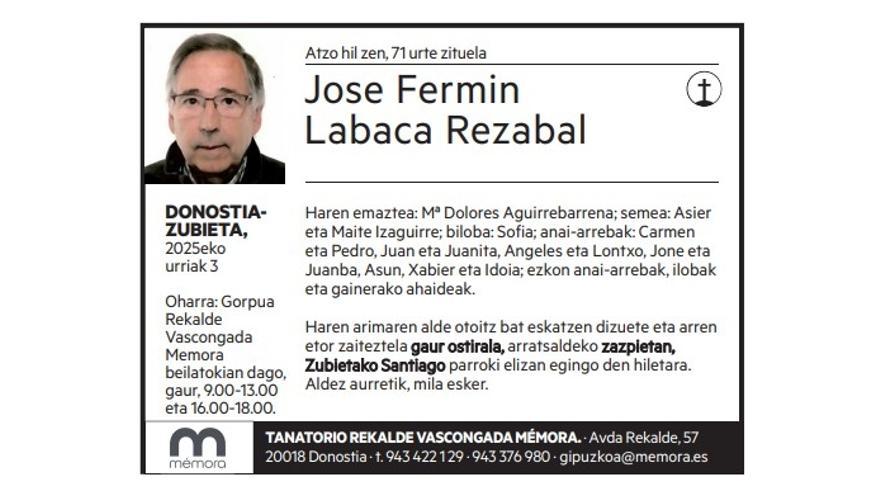 Jose Fermin Labaca Rezabal