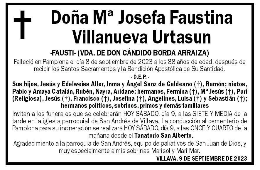 Mª Josefa Faustina Villanueva Urtasun