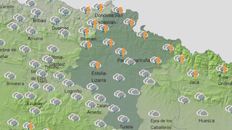Mapa del cielo en las horas centrales del sábado.