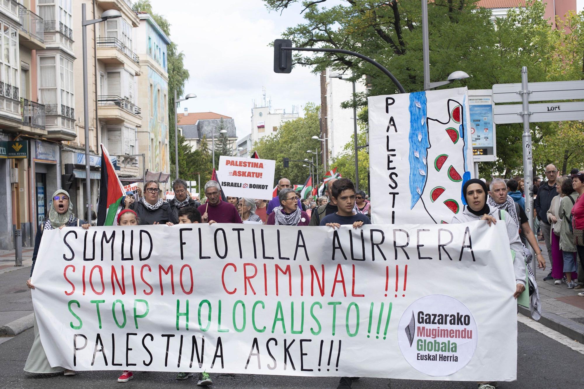 En imágenes: Vitoria se manifiesta en apoyo del pueblo palestino