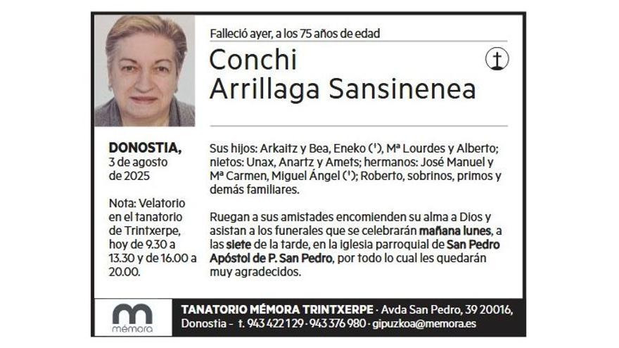 CONCHI ARRILLAGA SANSINENEA