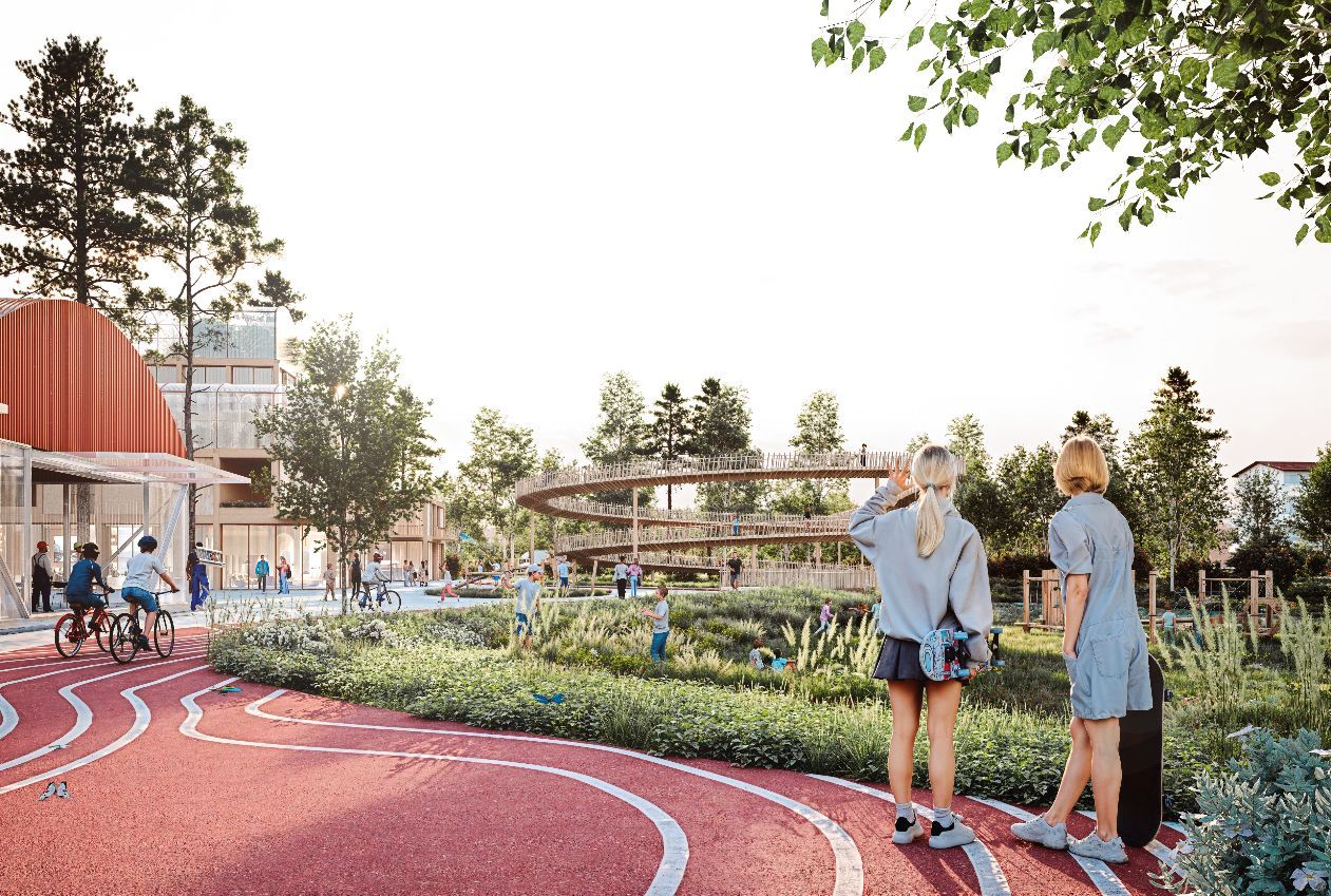 Zonas verdes y vías ciclistas para la naturalización del polígono de Karlstad (Suecia).