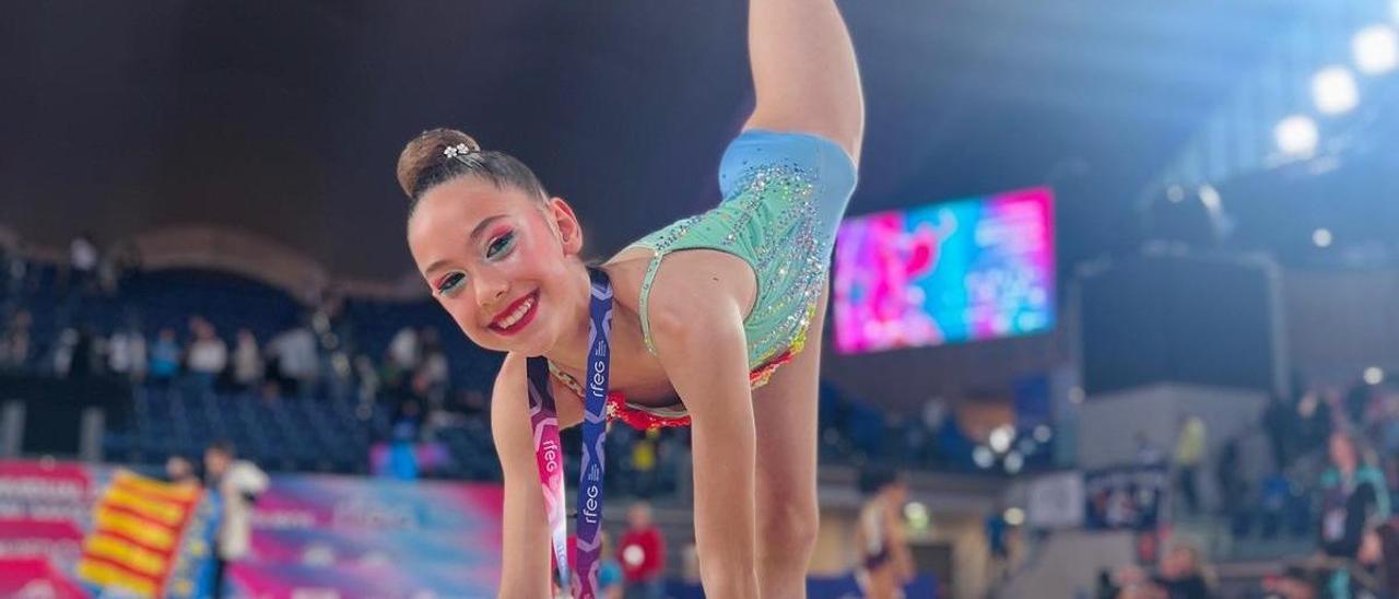 Vídeo: Nahia Urquiaga, del club Bitxiak de Mungia, logra la plata estatal en Oviedo con este ejercicio