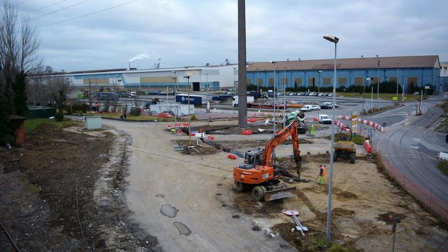Arranca la obra de la rotonda  de acceso a Arcelor Sestao