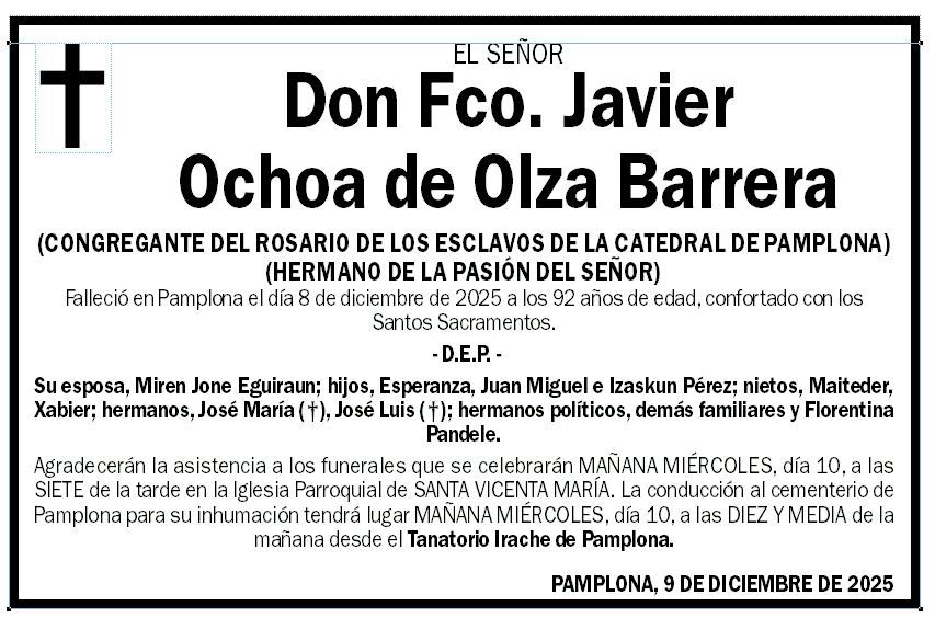 Fco. Javier Ochoa de Olza Barrera