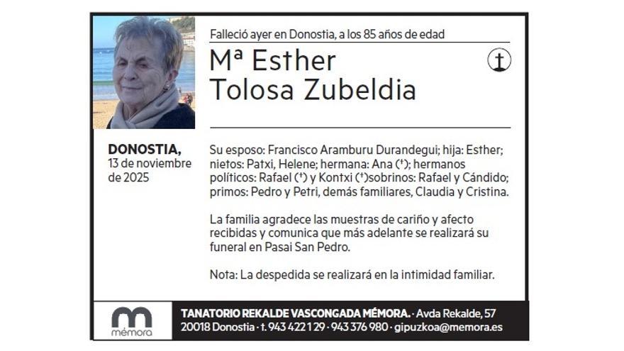 Mª ESTHER TOLOSA ZUBELDIA