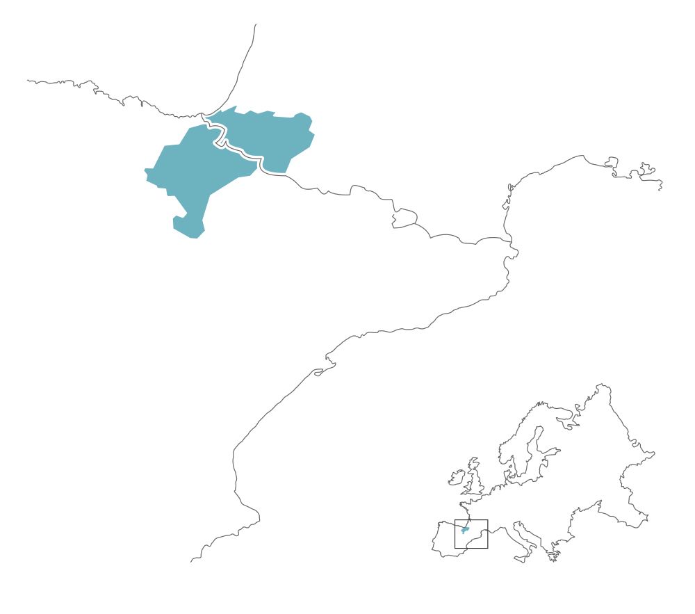 Mapa de ayudas del Gobierno de Navarra a proyectos transfronterizos