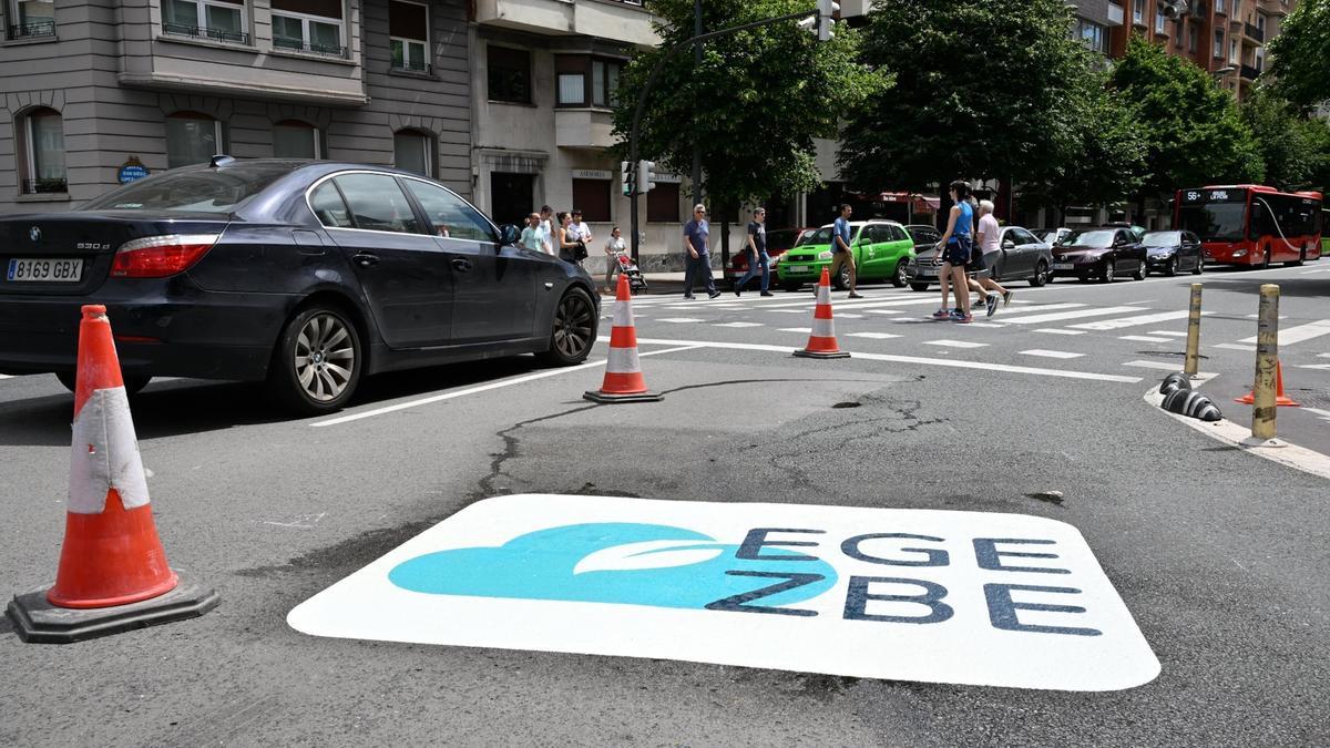 Una de las señales que marca la ZBE de Bilbao