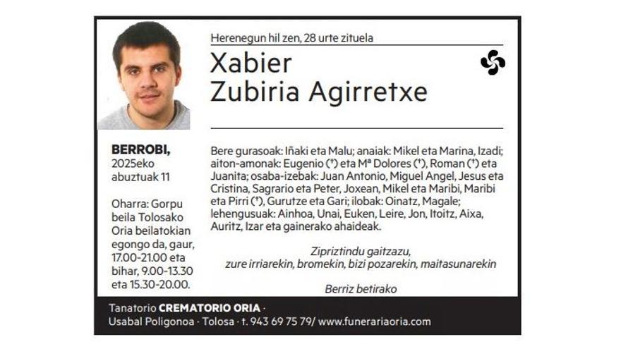 Xabier Zubiria Agirretxe