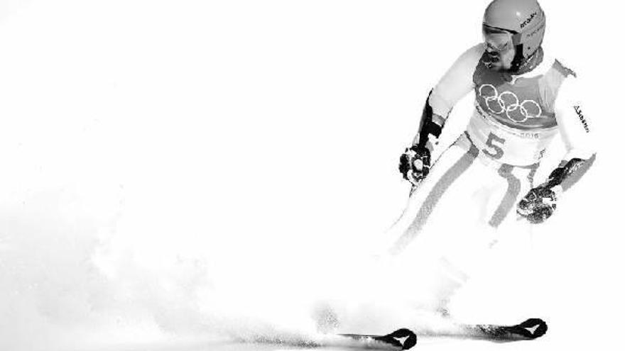 Marcel Hirscher, al finalizar su participación en la segunda manga de la prueba de ayer.