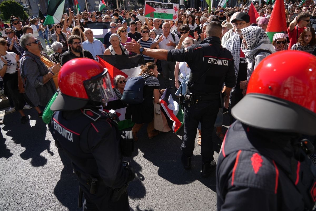 Manifestación en Bilbao en apoyo al pueblo palestino y a la flotilla