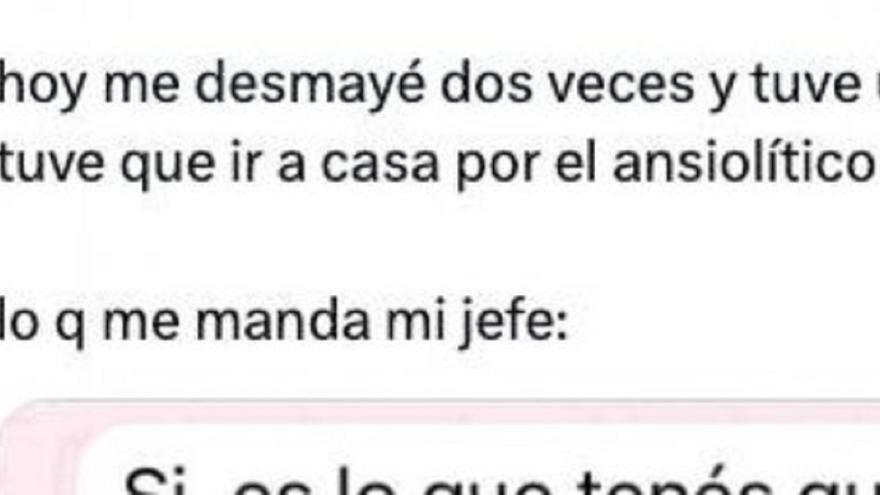 Se desmaya en el trabajo y su jefe le manda un mensaje que muchos deberían copiar