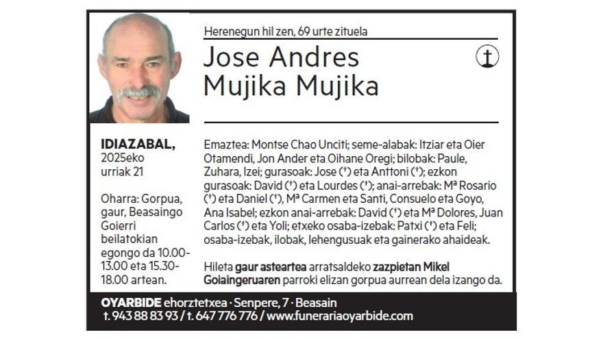 JOSE ANDRES MUJIKA MUJIKA