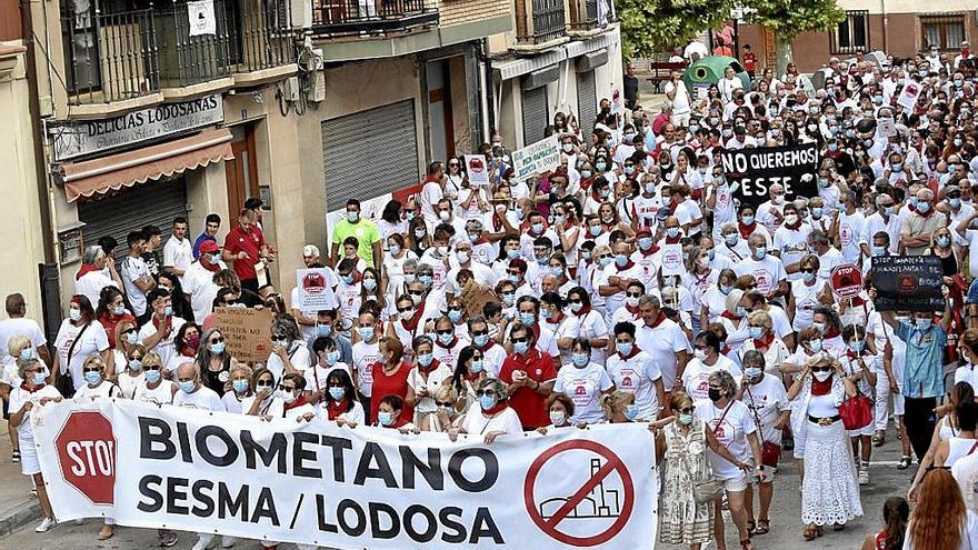 Manifestación en contra de la planta de biometano de Sesma previa al toro con soga