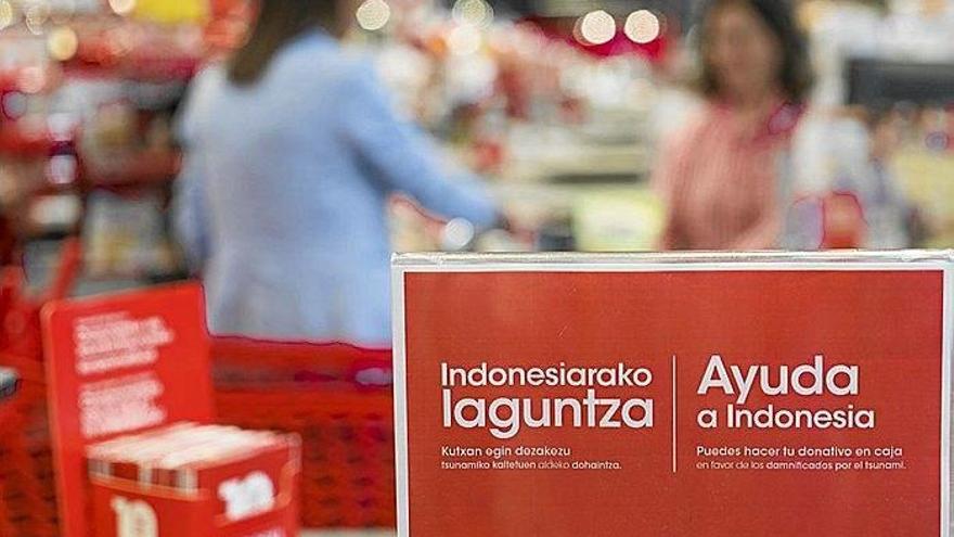 Eroskik Indonesiaren alde dirua biltzeko kanpaina abiatu du