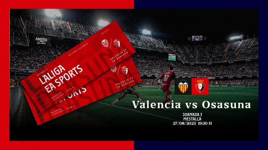 Entradas a 25 euros para el Valencia - Osasuna