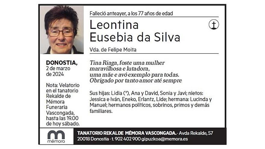 LEONTINA EUSEBIA DA SILVA
