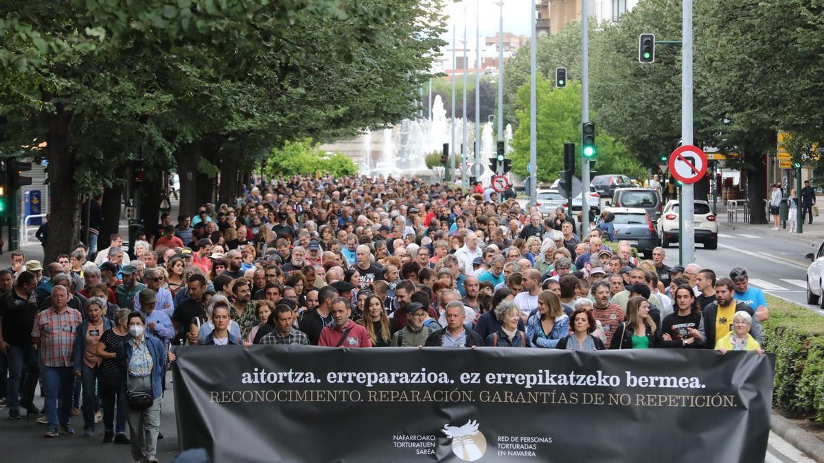 Marcha en Pamplona contra las torturas.