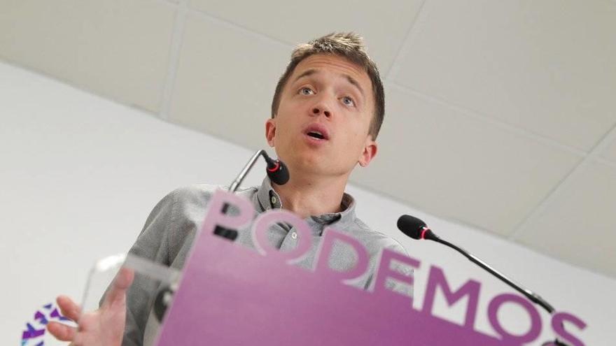Íñigo Errejón durante la rueda de prensa de este viernes.