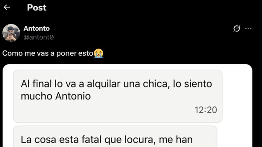 Intenta alquilar un piso, se le adelanta otra persona y el casero le envía un mensaje increíble