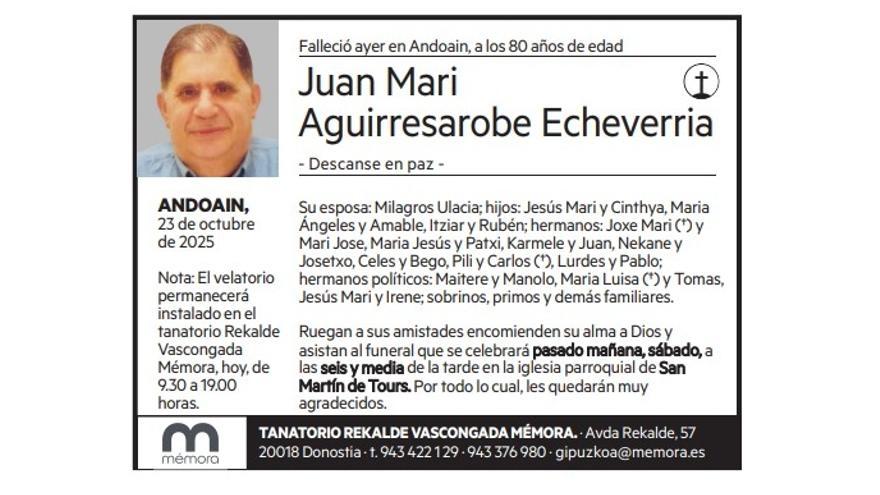 Juan Mari Aguirresarobe Echeverria