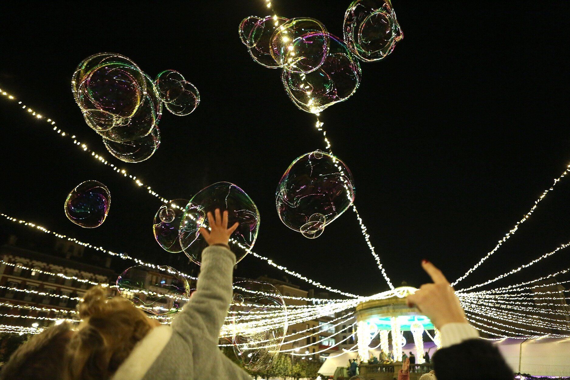 Imagenes del encendido de luces de navidad en Pamplona