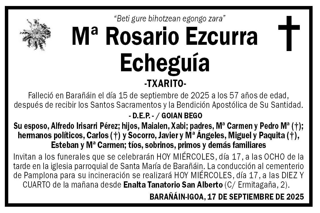 Mª Rosario Ezcurra Echeguía