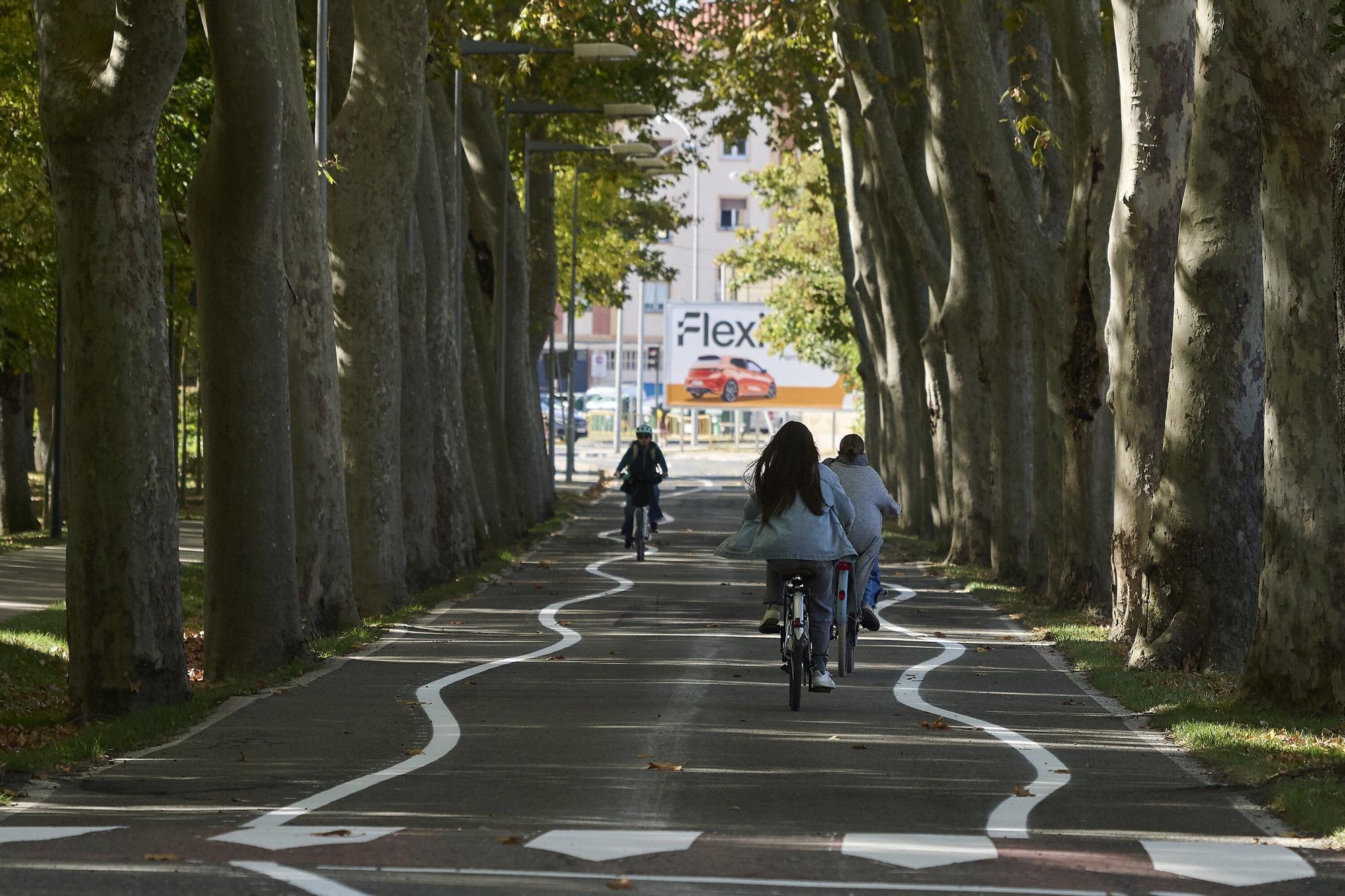 Fotos de las líneas serpenteantes de la carretera de la Universidad de Navarra