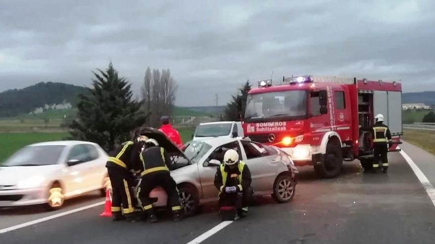 Imagen del lugar del accidente, cerca de Tiebas.