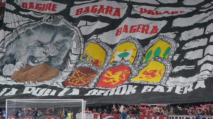 Así se hizo el tifo que la afición del Athletic desplegó en San Mamés ante el PSG
