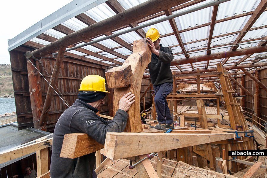 2019-3-12. Construcción de la réplica de la Nao San Juan, ballenero vasco hundido en Canadá en 1565, en la Factoría Albaola.