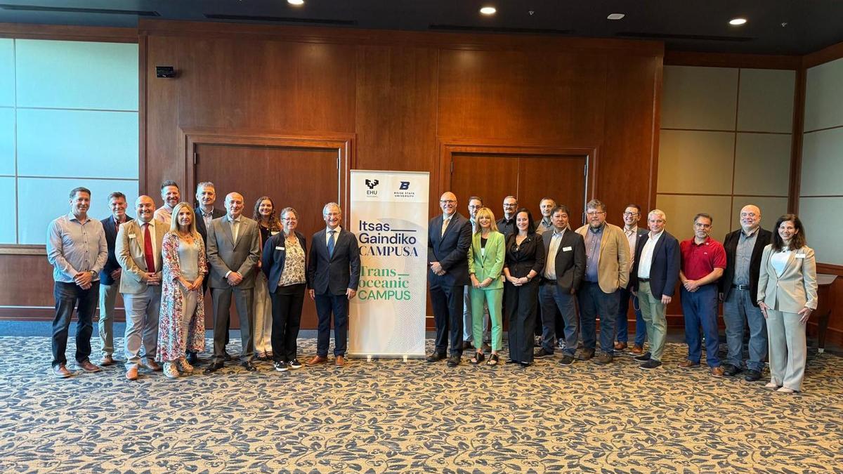 Euskal Herriko Unibertsitateak eta Boiseko State Universityk Itsas-Gaindiko Campusa aurkeztu dute.